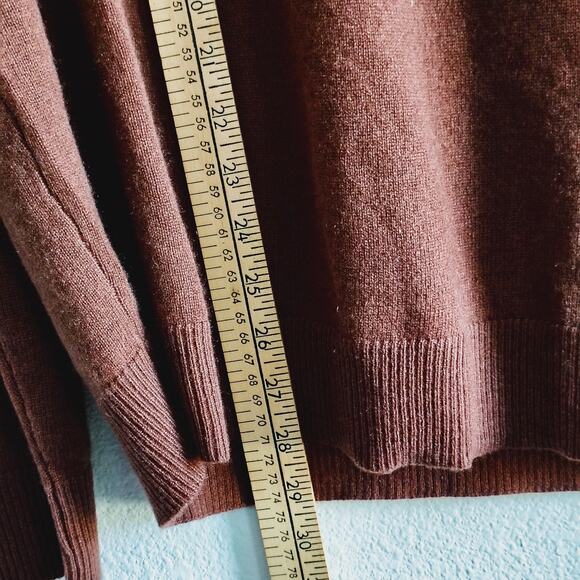 The Commons Men XL Brown 100% Cashmere Polo Collar Sweater Knit Long Sleeve NEW - Picture 8 of 8